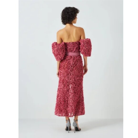 ELLIATT Intimacy 3D Floral Off Shoulder Strapless Midi Dress - Picture 3 of 6